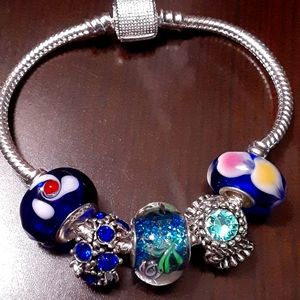 Silver charm bracelet
